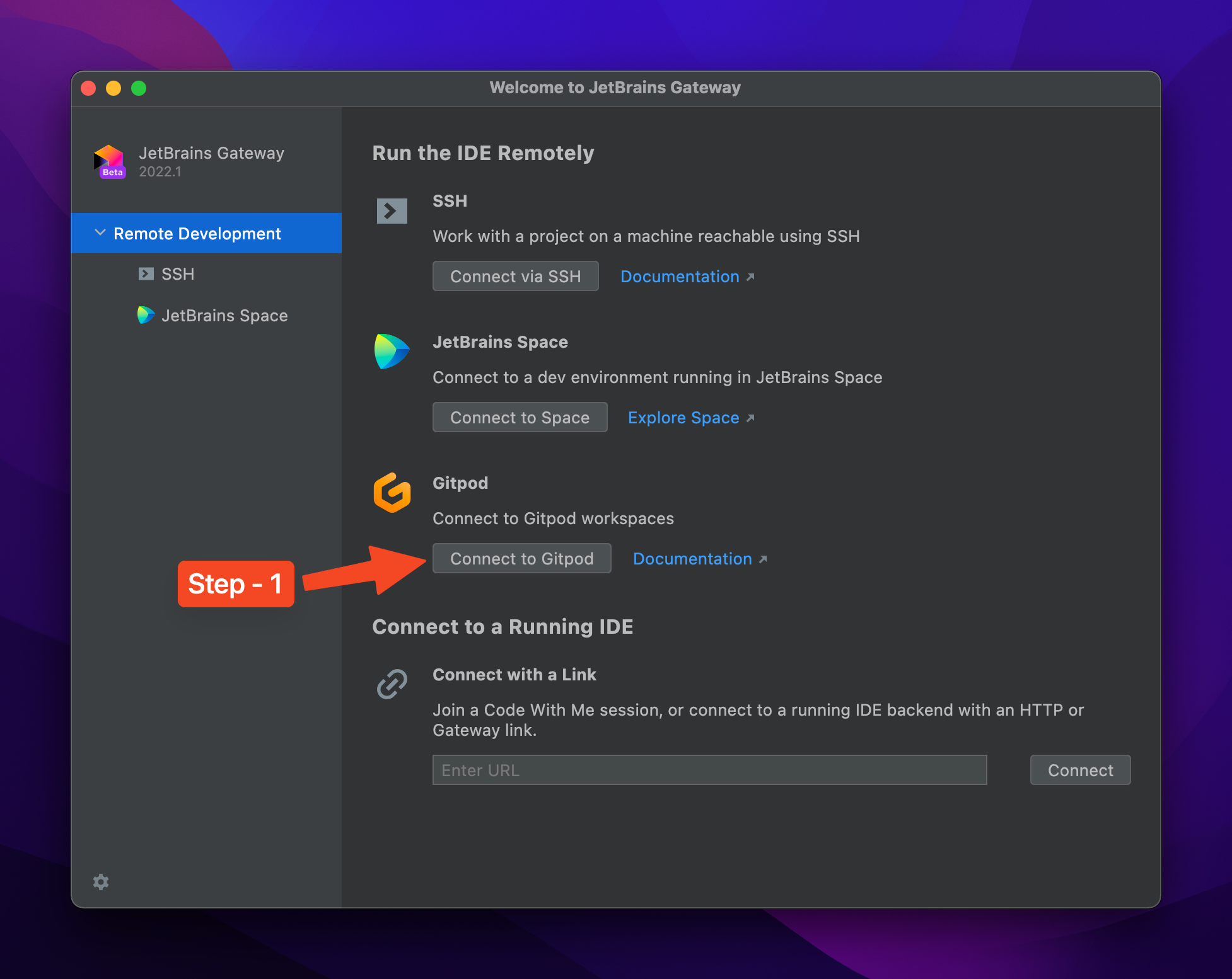 Connect to Gitpod