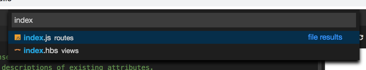 Gitpod quick file pallete