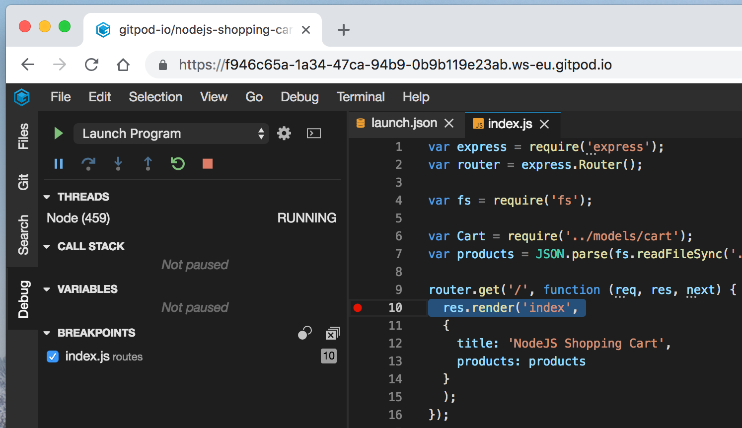 Debugging: Breakpoints