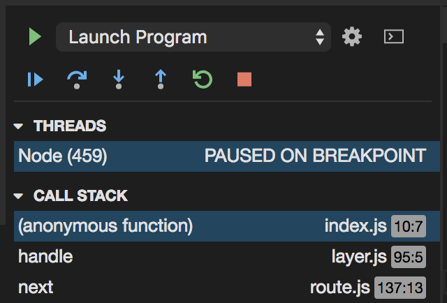 Gitpod Debug Menu