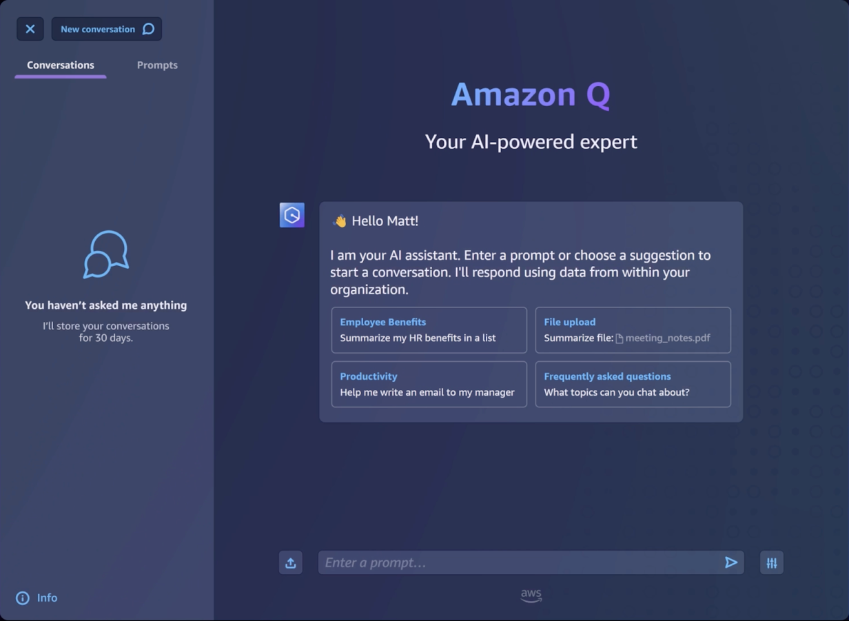 Amazon Q business chat