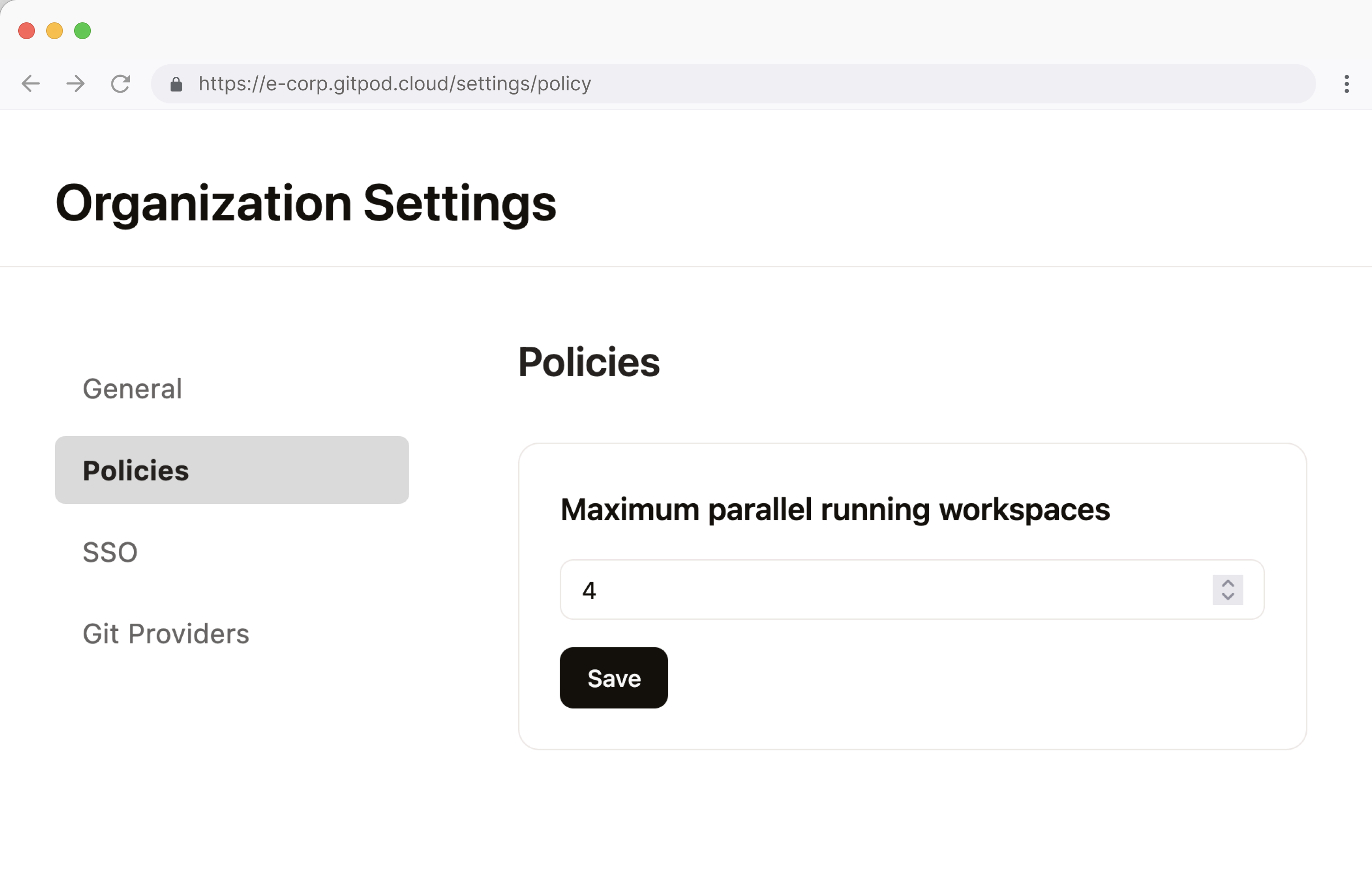 Configurable concurrent workspace limits
